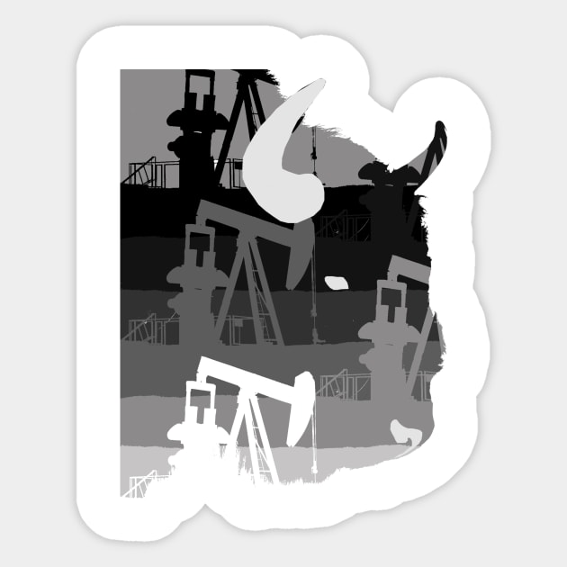 Bison Profile - Pumpjacks Sticker by KA Textiles and Designs